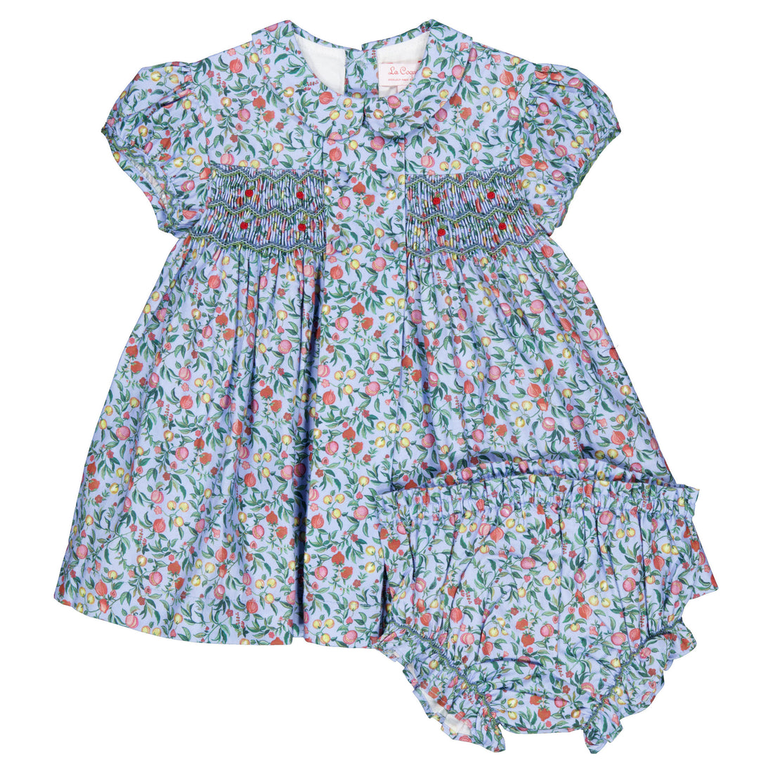 La Coqueta Blue Pomegranate Arcadia Smocked Set