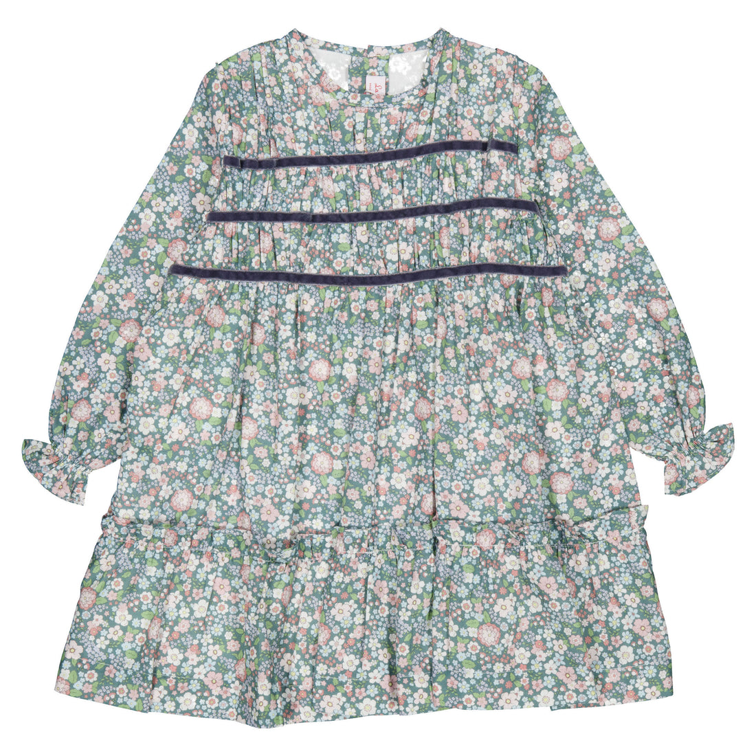 La Coqueta Green Floral Belia Smocked Dress