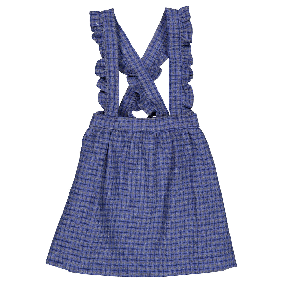 La Coqueta Blue Check Agata  Pinafore Skirt