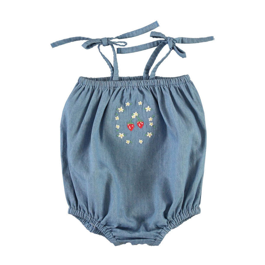 Bebe Organic Denim Lana Romper