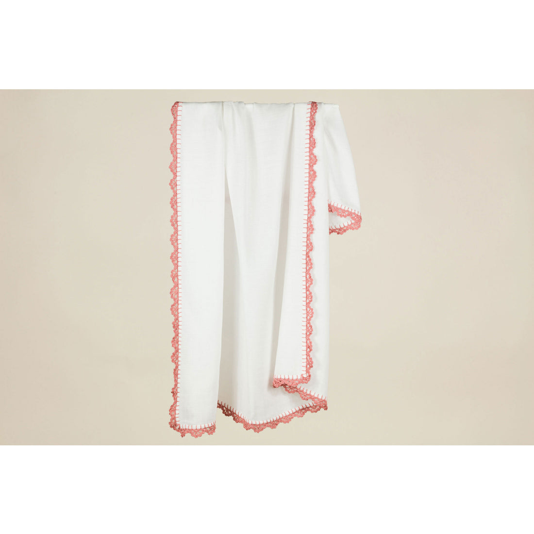 Yaarn Light Blush Wide Border Muslin Swaddles