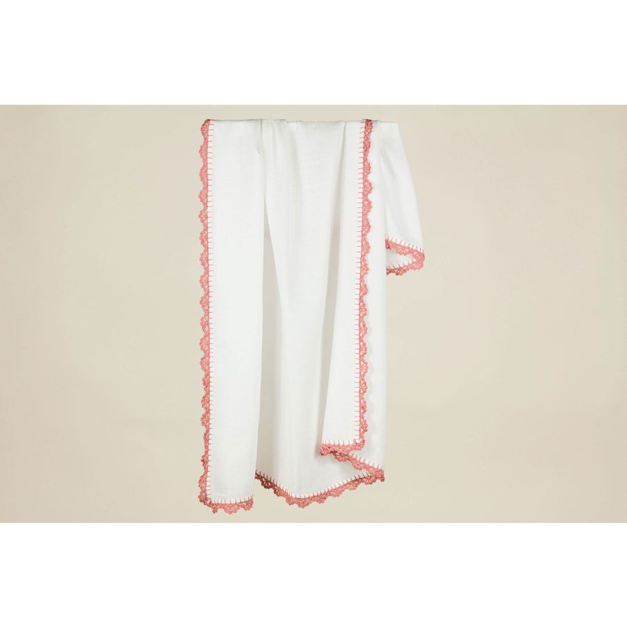 Yaarn Light Blush Wide Border Muslin Swaddles