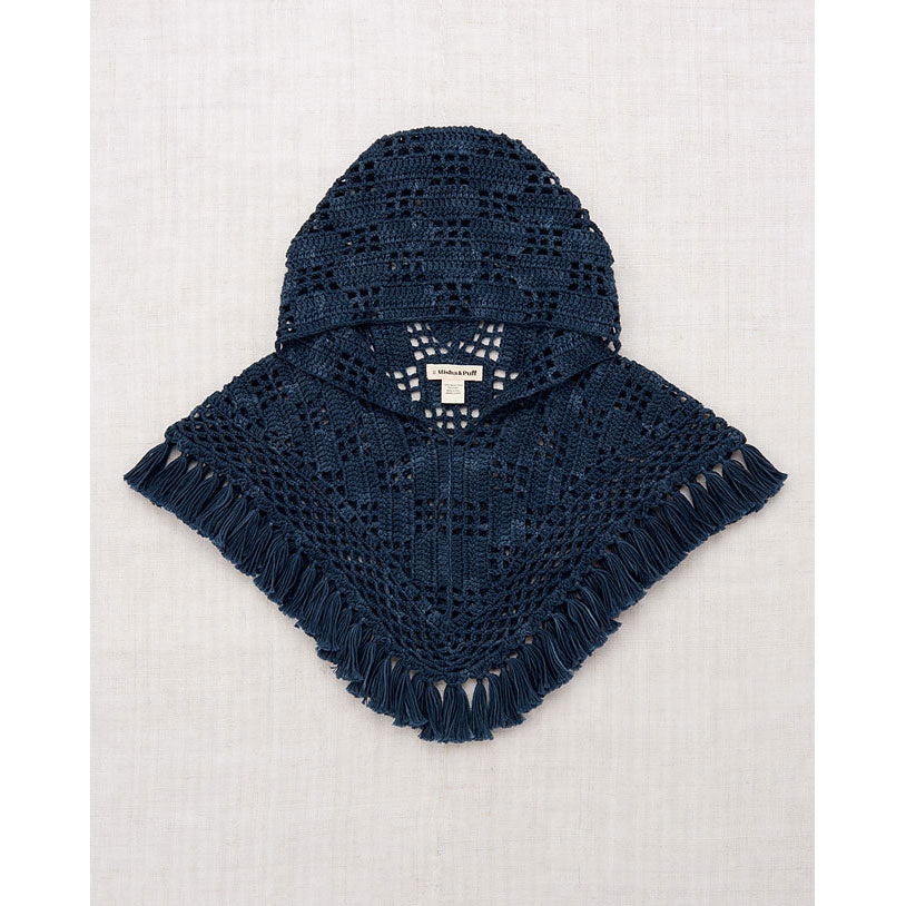 Misha and Puff  Ink Lattice Crochet Hooded Capelet