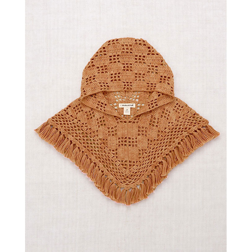 Misha and Puff  Rose Gold Lattice Crochet Hooded Capelet