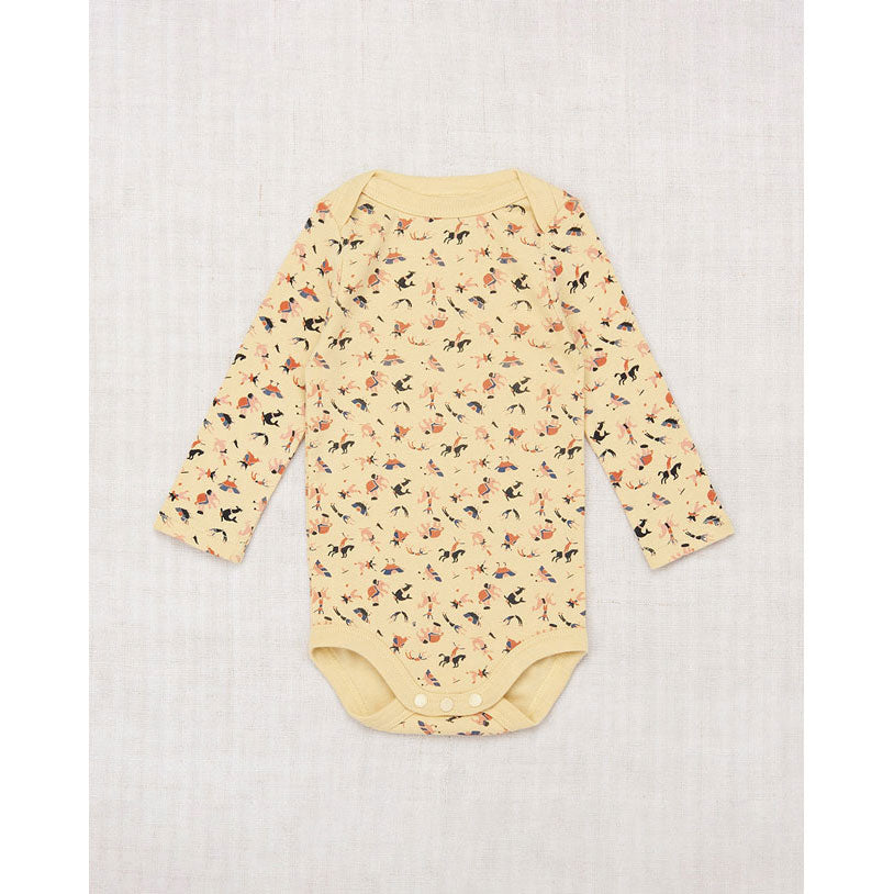 Misha and Puff Layette Circus Print Lap Onesie - Linen Circus