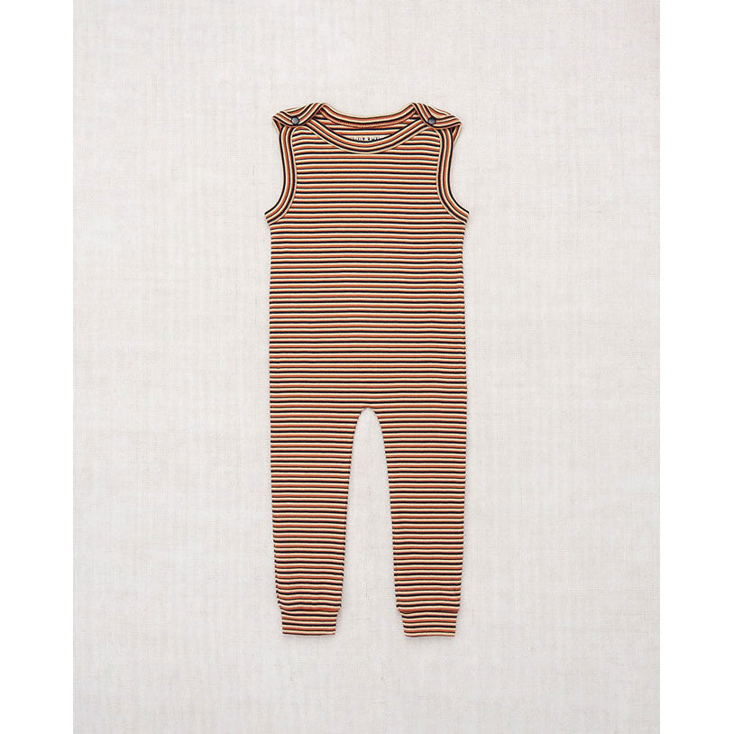 Misha and Puff Layette Mini Stripe Overall - Cinnamon Stripe