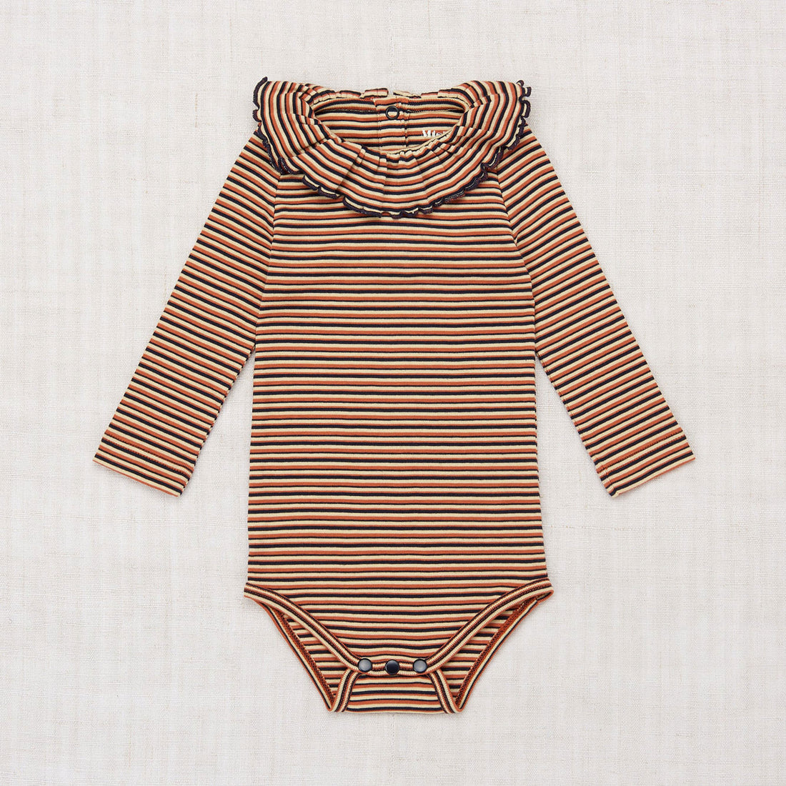 Misha and Puff Layette Mini Stripe Paloma Onesie - Cinnamon Stripe