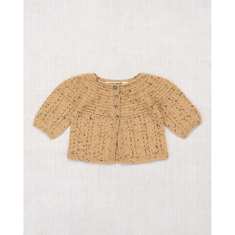 Misha and Puff Layette Pram Cardigan - Camel Confetti