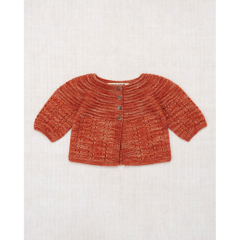 Misha and Puff Layette Pram Cardigan - Cinnamon