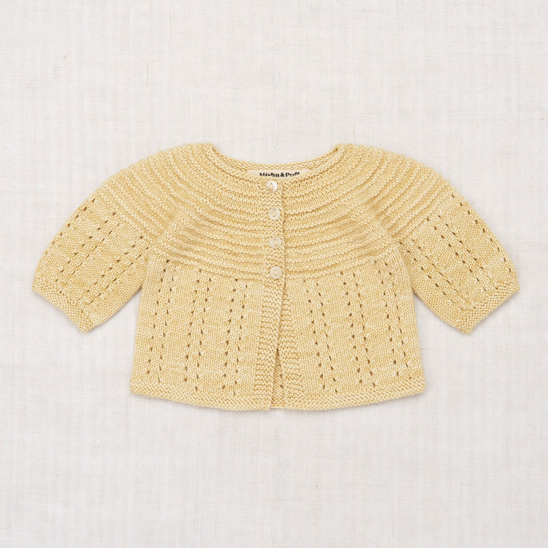 Misha and Puff Layette Pram Cardigan - Linen