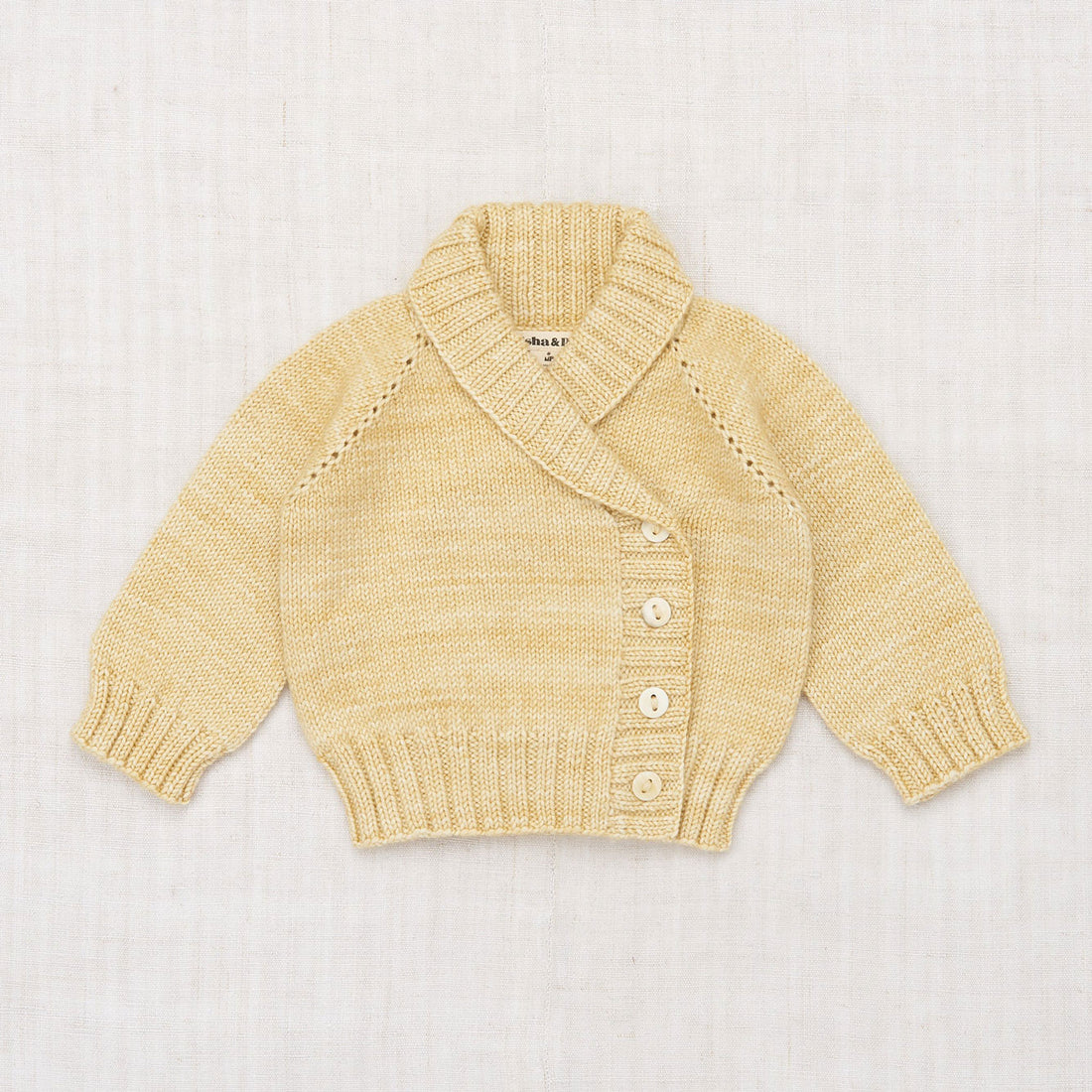 Misha and Puff Layette Saltwater Cardigan - Linen