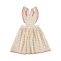 Bebe Organic Geometric Roses Lissy Apron Dress
