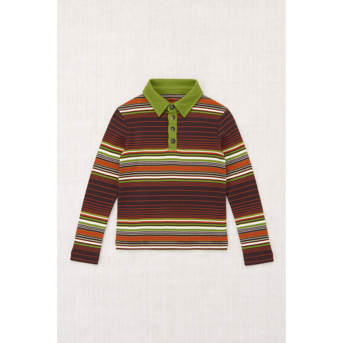 Misha and Puff Raisin Patio Stripe Long Sleeve Polo