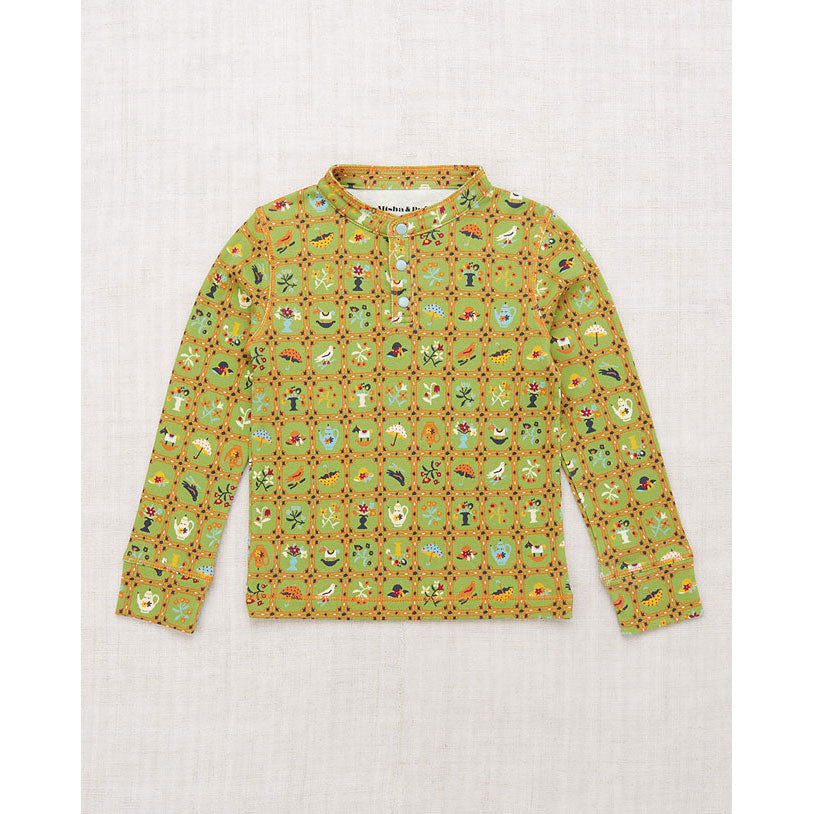 Misha and Puff  Sprig Trellis Long Sleeve Vintage Henley