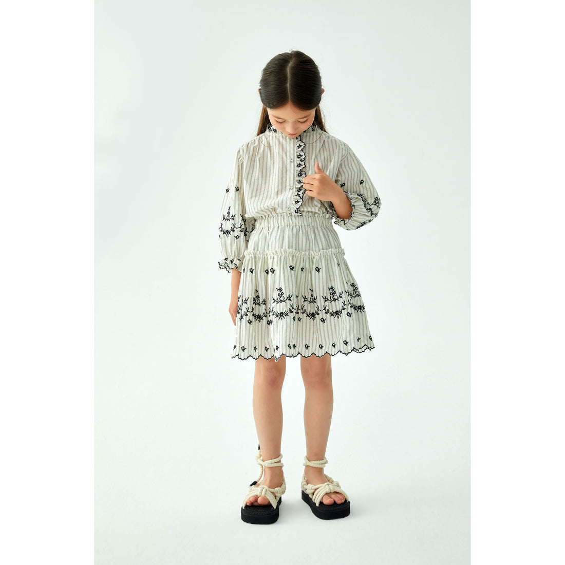 Cera Una Volta Black Stripes Tatiana Skirt