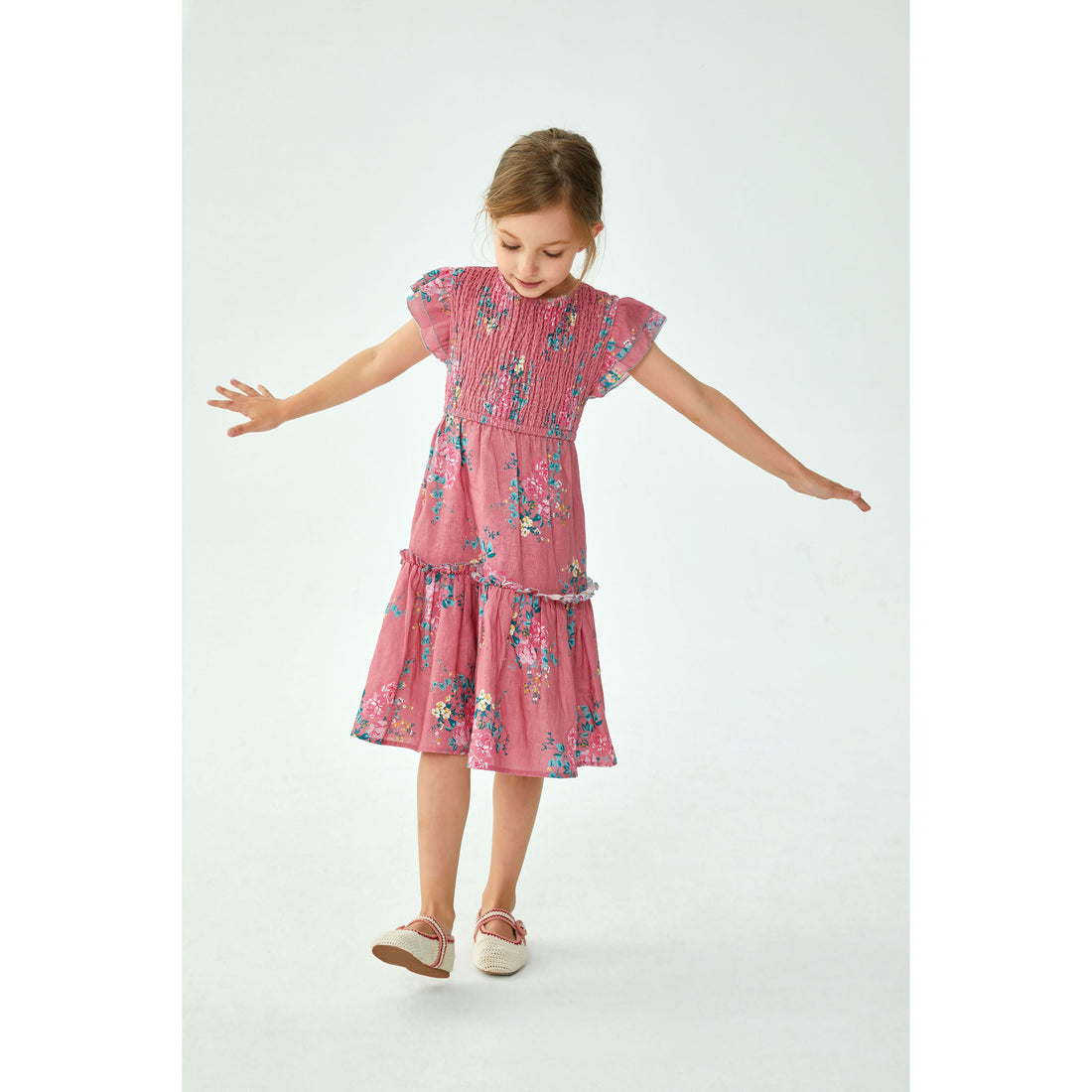 Cera Una Volta Pink Flowers  Ester Dress