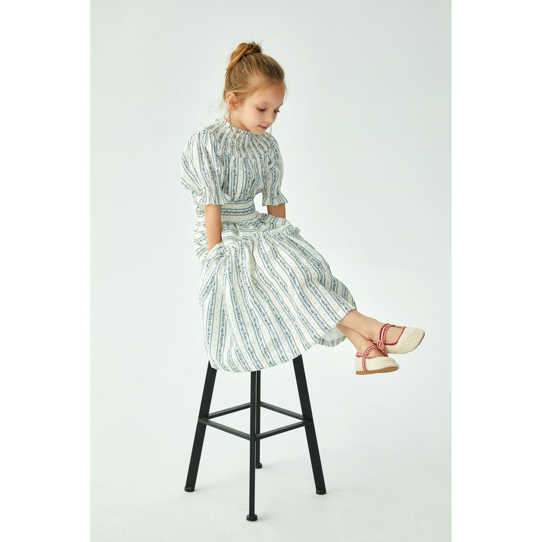 Cera Una Volta Blue Stripes Evelina Dress
