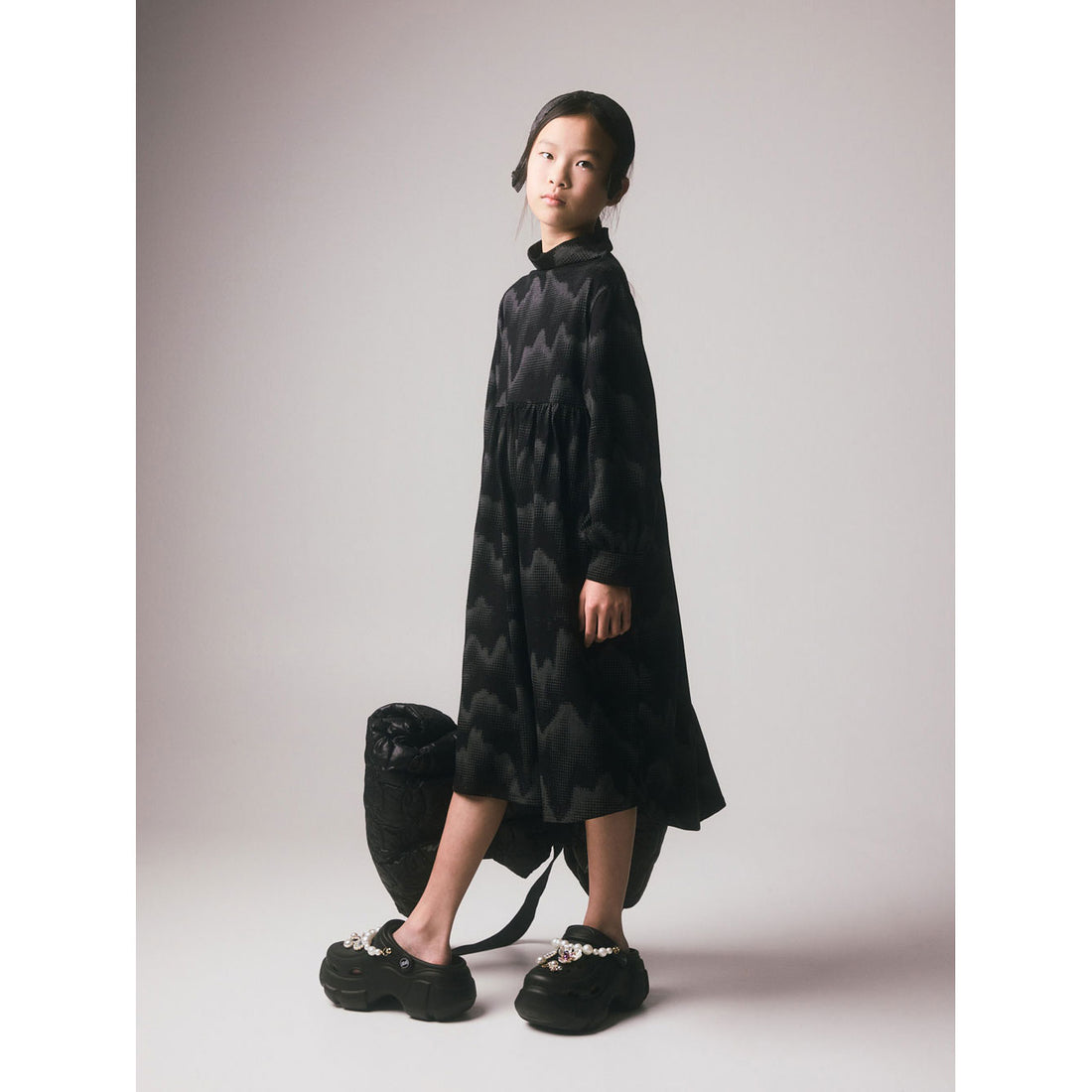 Little Creative Factory Grey & Black Soft Stella Dress