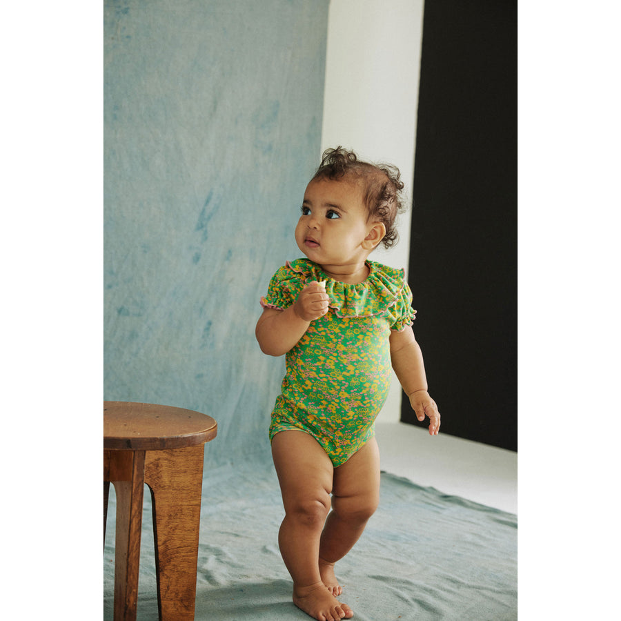 Misha and Puff Clover Tisbury Garden Balloon Sleeve Paloma Onesie
