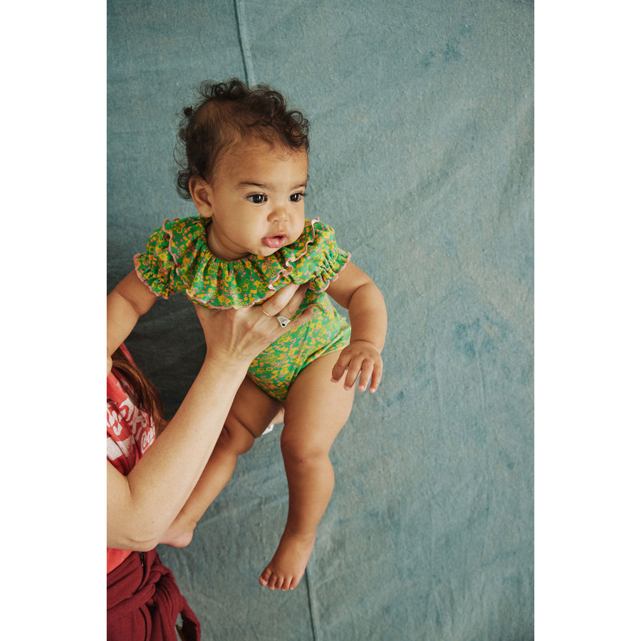 Misha and Puff Clover Tisbury Garden Balloon Sleeve Paloma Onesie