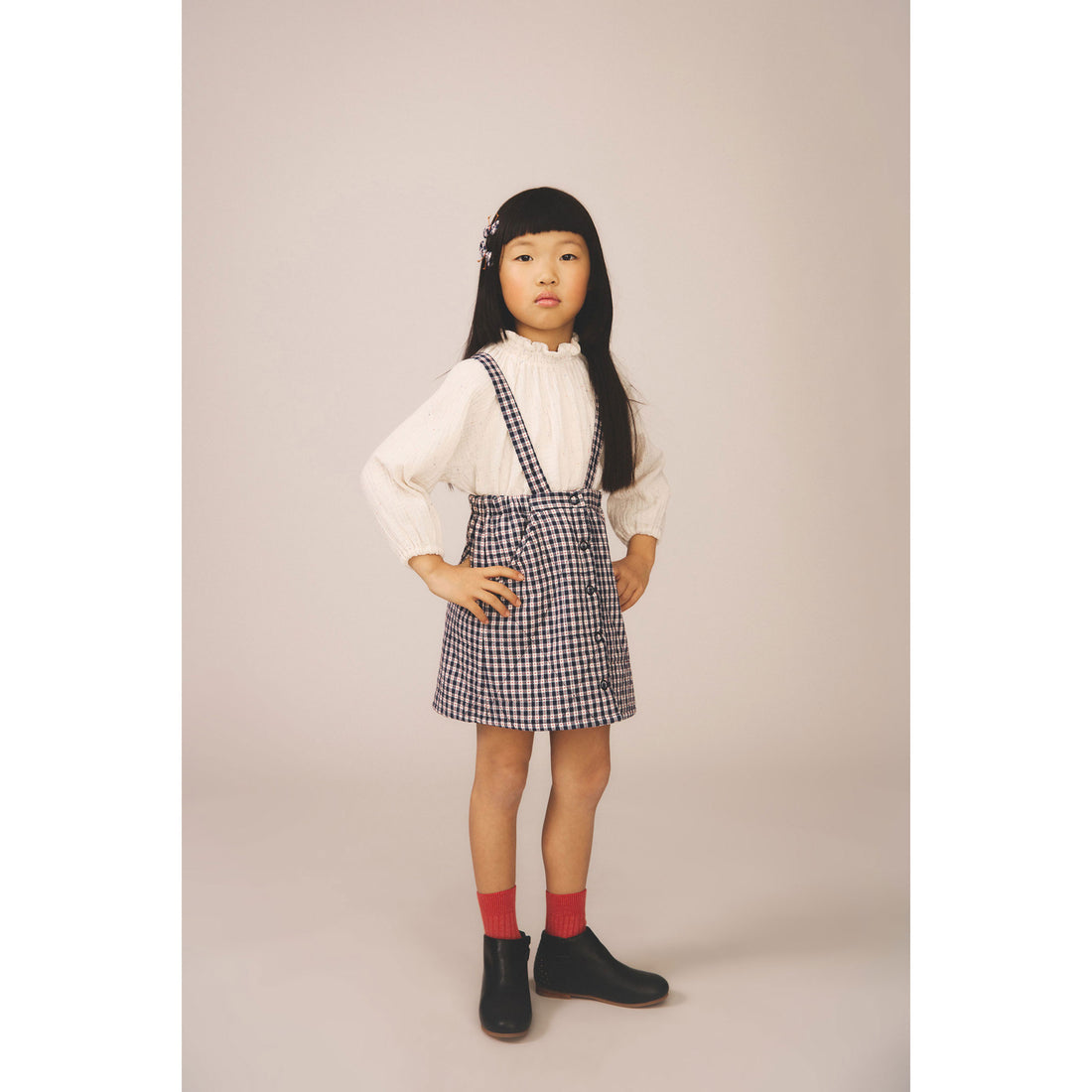 SOOR PLOOM Ink Gingham Print Harlyn Pinafore