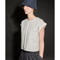 Little Creative Factory  Grey Melange Raw Edge Top