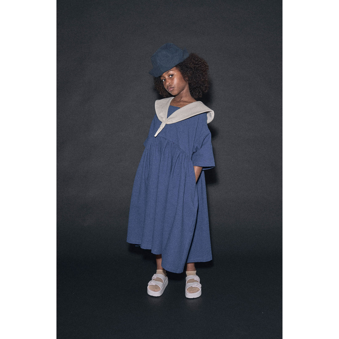 Little Creative Factory  Cream/Dark Blue Cruise Dress