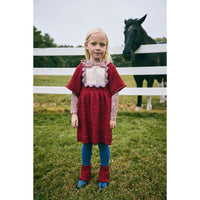 Misha and Puff Berry Scallop Bib Dress