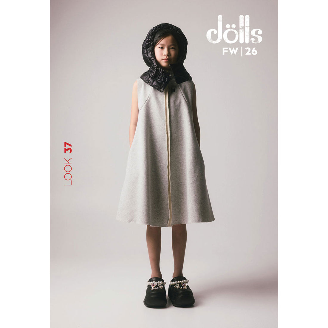 Little Creative Factory Grey Melange Jaki Straight Dress