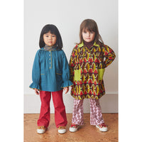 Misha and Puff  Chestnut Harlequin Dots Corduroy Smock Dress