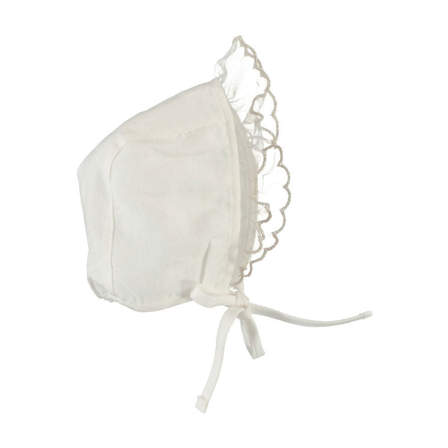 Bebe Organic Embroidered Tulle Lou-Anne Bonnet