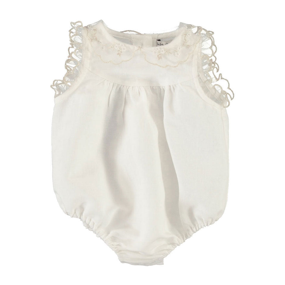 Bebe Organic Embroidered Tulle Lou-Anne Romper