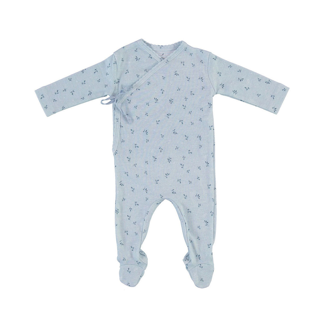 Bebe Organic Blue Leaf Whisper Lou Wrap Overall