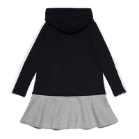 Marni Black Color Block Hooded Fleece Dress