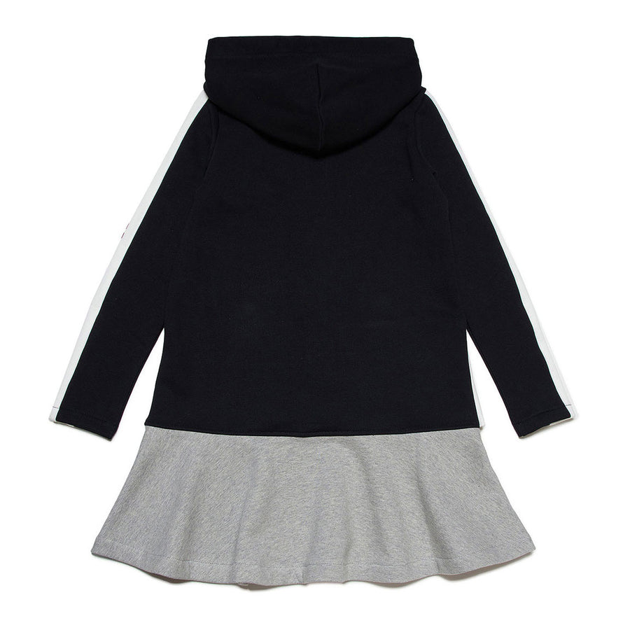 Marni Black Color Block Hooded Fleece Dress