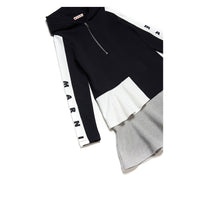 Marni Black Color Block Hooded Fleece Dress