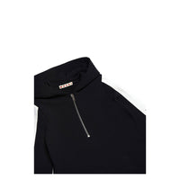 Marni Black Color Block Hooded Fleece Dress