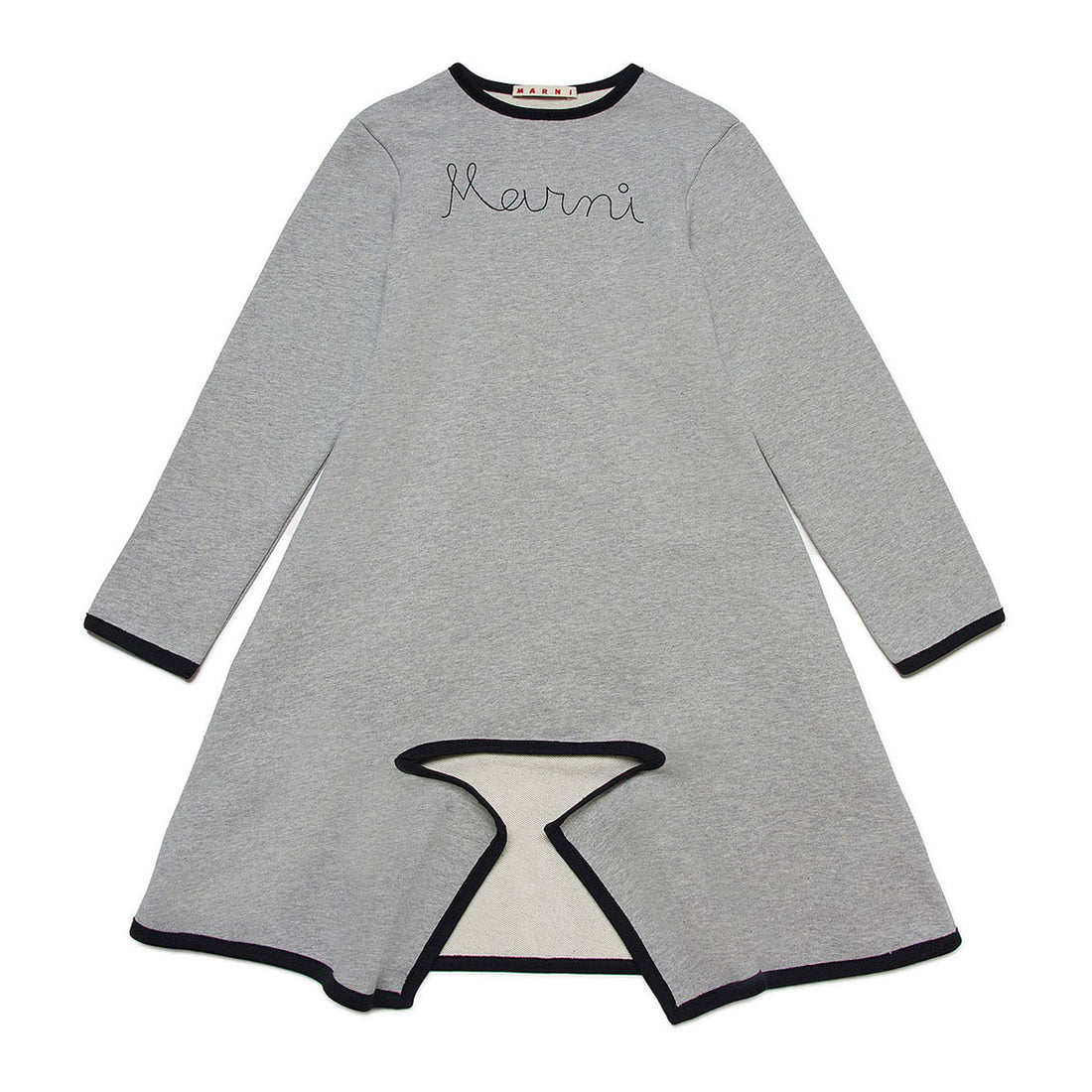 Marni Grey Front Ruffle Pleat Dress