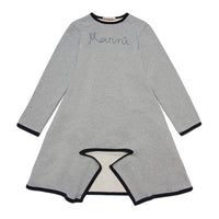 Marni Grey Front Ruffle Pleat Dress