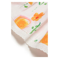 Marni White/Orange Floral Skirt