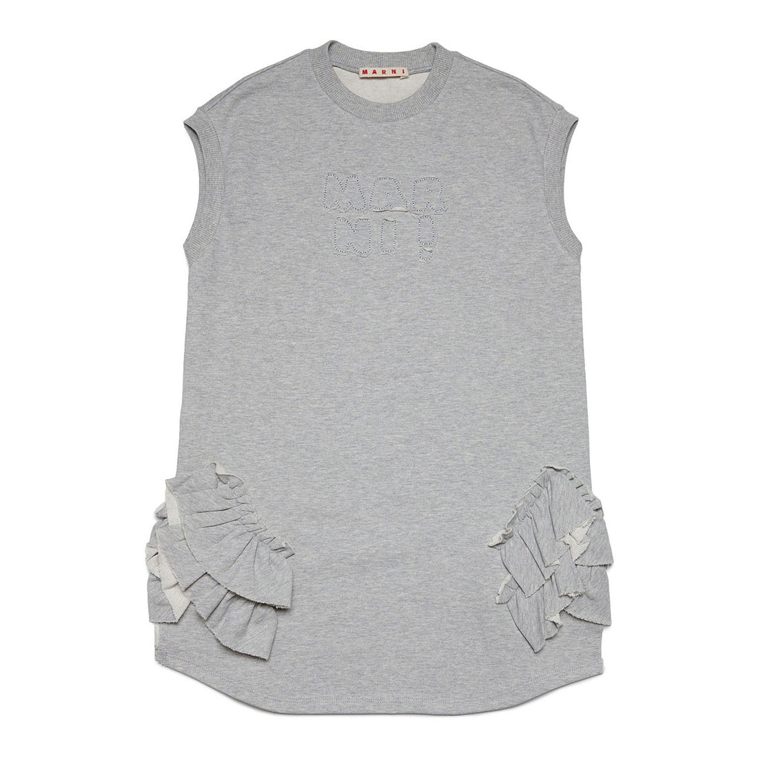 Marni Grey Ruffle Sides Dress