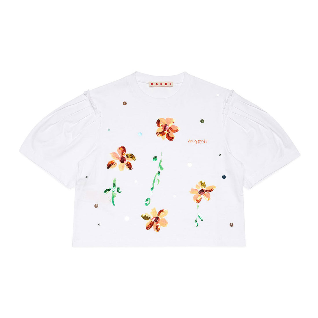 Marni White/Orange Flowers T-Shirt