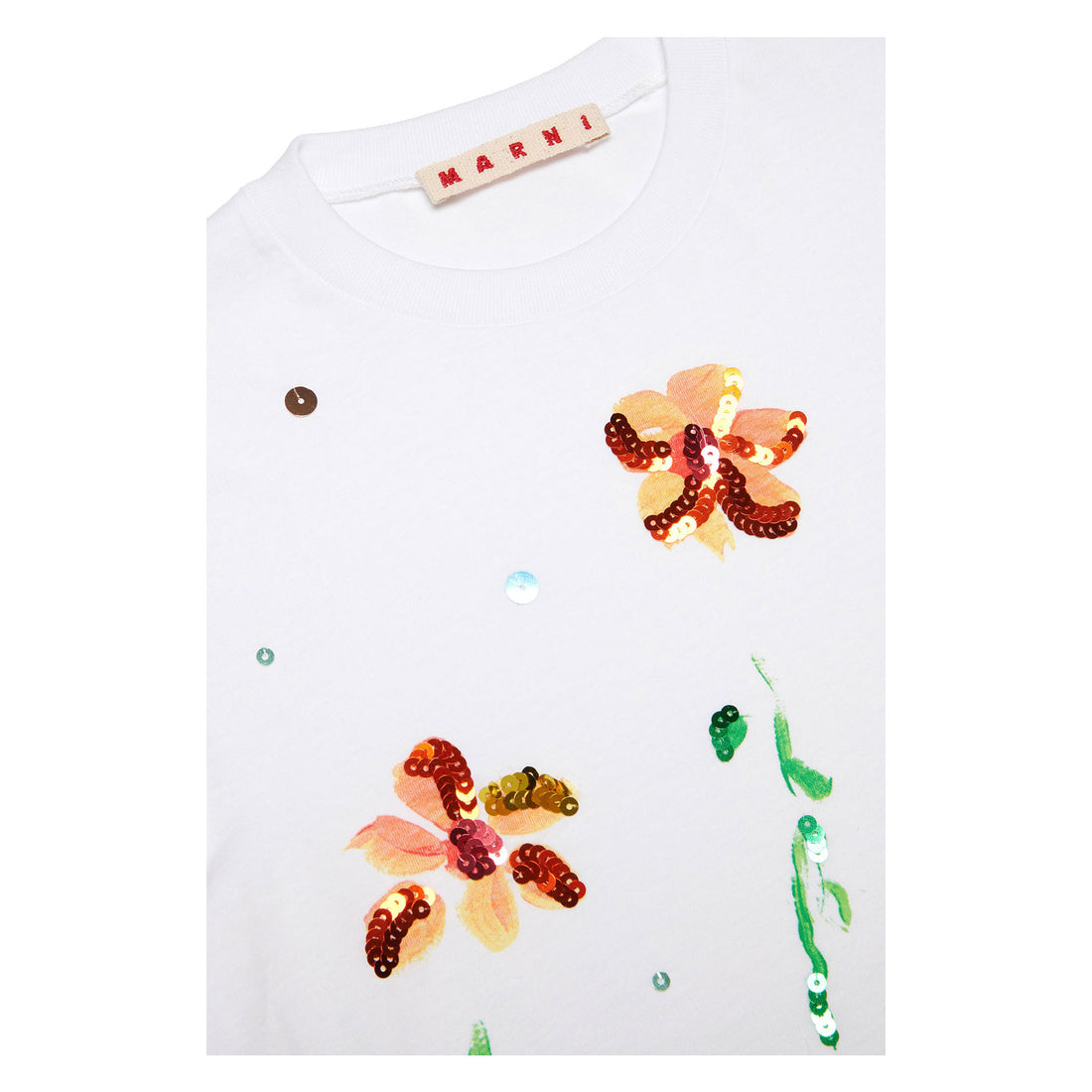 Marni White/Orange Flowers T-Shirt