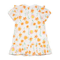 Marni White/Orange Flowers Baby Dress
