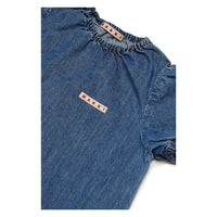 Marni Denim Ruffle Sided Dress