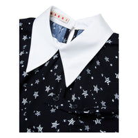 Marni Black Star Collar Print Dress