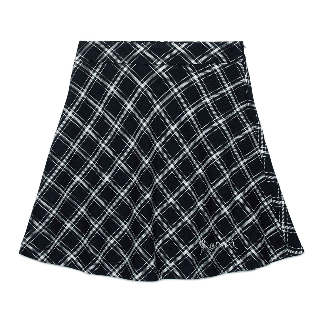 Marni Black Plaid A-line Skirt
