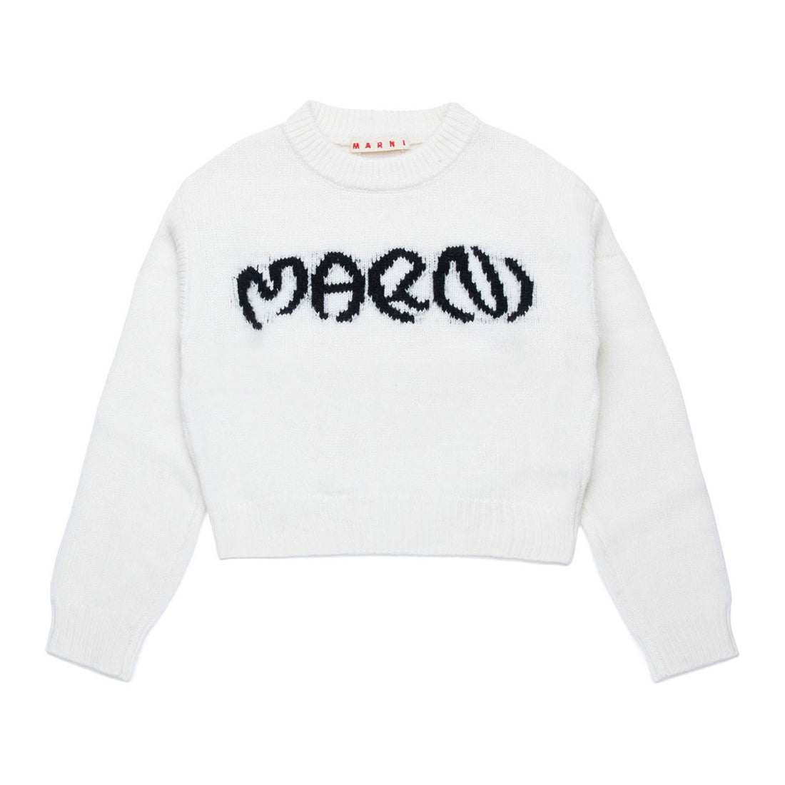 Marni White Logo Knit Sweater