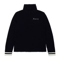 Marni Black Logo Embroidered Turtleneck