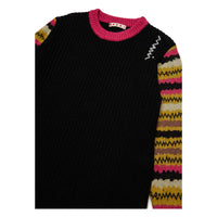 Marni Black Striped Sleeve Knit Dress